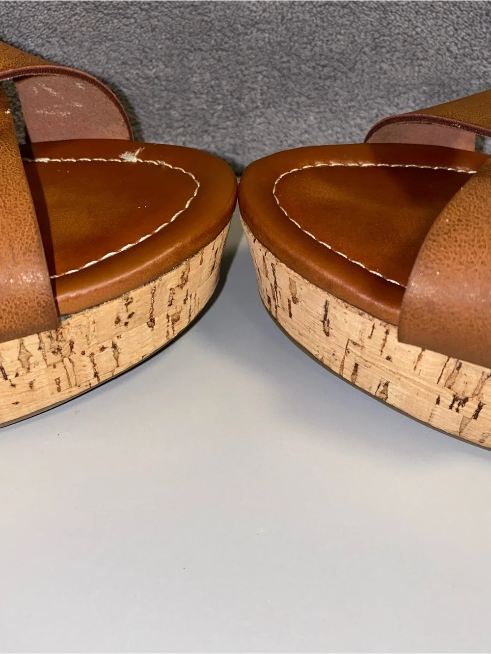 Seven7 Winnie Strappy Platform Cork Wedges Size 8
